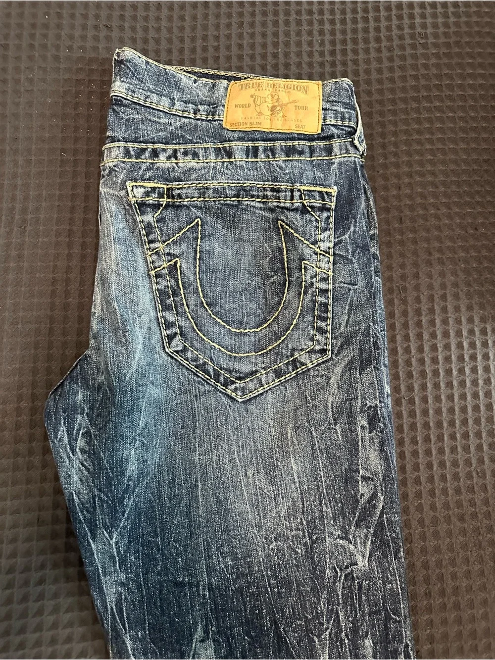 True Religion Blue Washed Men’s Slim Straight Jeans